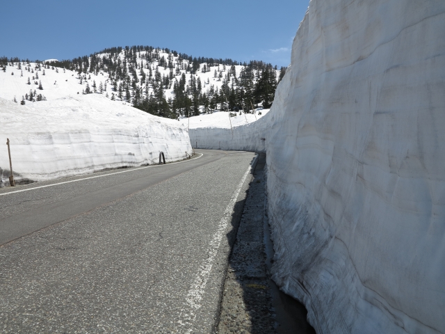 雪の壁の道